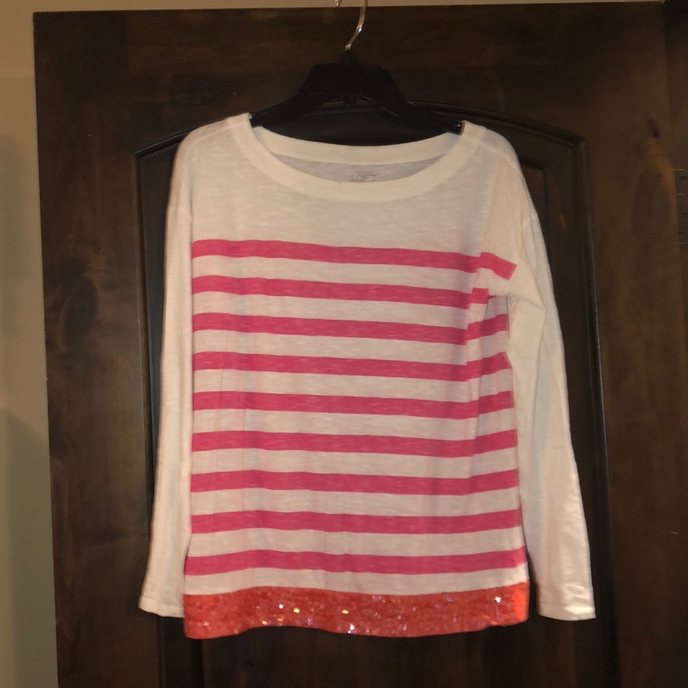 Cute White & Pink Striped Shirt